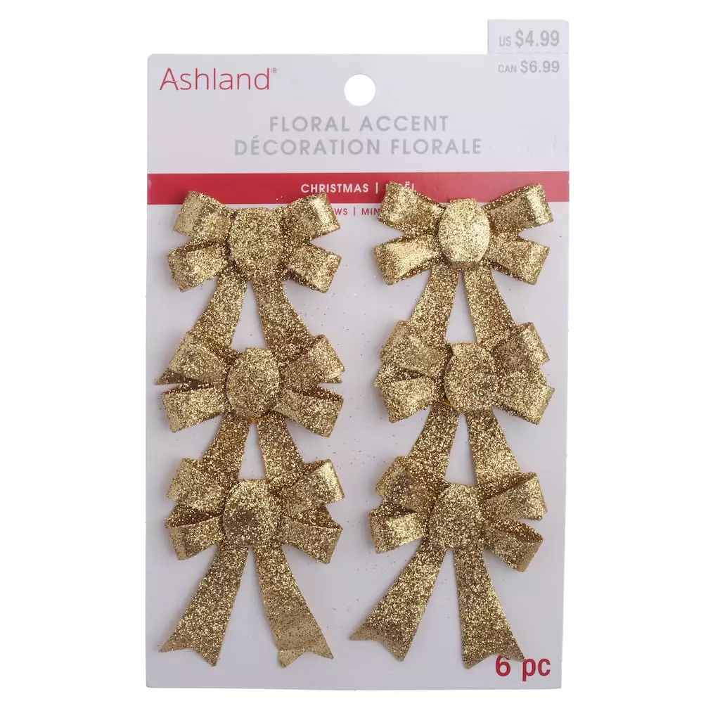 Coupon 😀 Gold Glitter Bows, 6ct. by Ashland® Christmas 👍 3 Coupon 😀 Gold Glitter Bows, 6ct. by Ashland® Christmas 👍