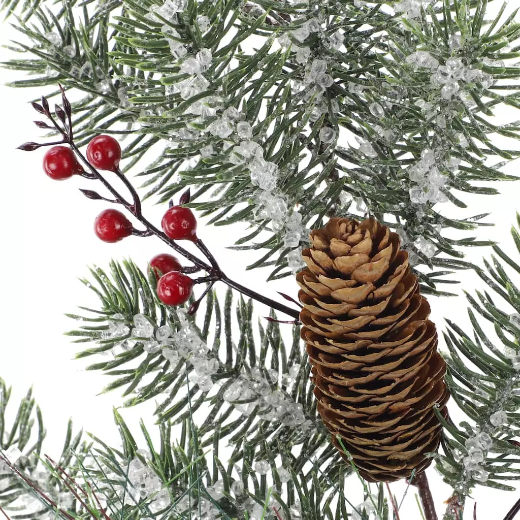 Best deal 🔥 Iced Pine Leaf, Pinecone & Berry Stem by Ashland® 🔥 4 Best deal 🔥 Iced Pine Leaf, Pinecone & Berry Stem by Ashland® 🔥 - Image 2