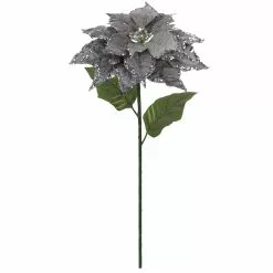 Wholesale ⌛ Glittery Silver Poinsettia Stem by Ashland® 🤩