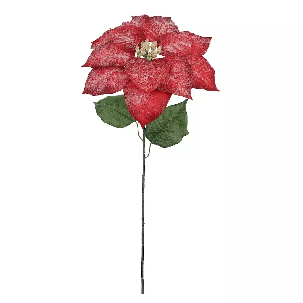 Outlet ✨ Iced Red Poinsettia Stem by Ashland® ⌛ 3 Outlet ✨ Iced Red Poinsettia Stem by Ashland® ⌛