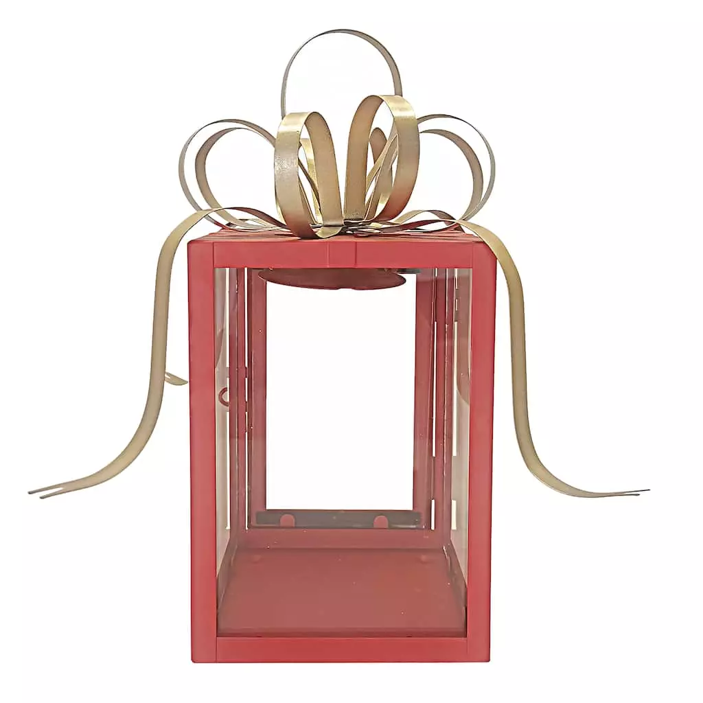 Best Pirce 😍 11" Red & Gold Gift Box Lantern by Ashland® ✨ 5 Best Pirce 😍 11" Red & Gold Gift Box Lantern by Ashland® ✨ - Image 3