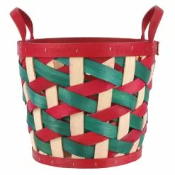 Best deal 👏 9.5" Medium Red and Green Woven Wood Chip Basket by Ashland® ❤️