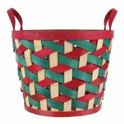 Promo 😍 11.5" Large Red and Green Woven Wood Chip Basket by Ashland® 🌟