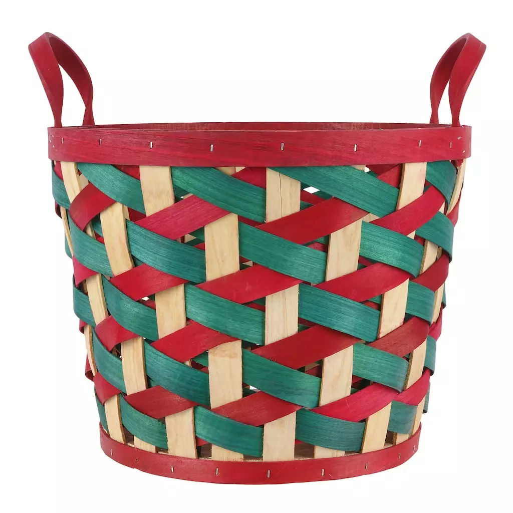 Promo 😍 11.5" Large Red and Green Woven Wood Chip Basket by Ashland® 🌟 3 Promo 😍 11.5" Large Red and Green Woven Wood Chip Basket by Ashland® 🌟