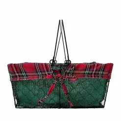 Hot Sale 😀 13" Large Wire Basket with Green Burlap by Ashland® ✨