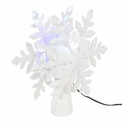 Cheapest 😀 9" White Glitter Snowflake Multicolor Light Projector Tree Topper by Ashland® ❤️ -Michaels Store 10701971 2