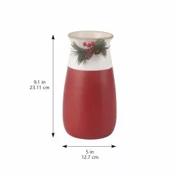 Best deal 🔔 9.1" Red & White Holly Vase by Ashland® 🥰 -Michaels Store 10702360 2