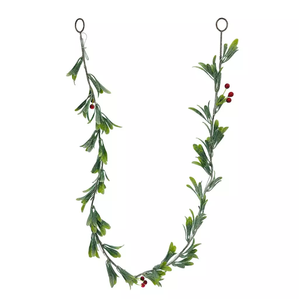 Promo ✔️ 5ft. Pre-Lit LED Red Berry Leaf Garland by Ashland® 🔥 5 Promo ✔️ 5ft. Pre-Lit LED Red Berry Leaf Garland by Ashland® 🔥 - Image 3