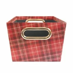 Cheapest 🥰 Small Red Plaid Christmas Gift Bin by Ashland® 🌟 -Michaels Store 10703264 4