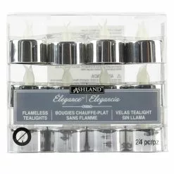 Wholesale 🔥 Silver LED Silver Tealight Candles, 24ct. by Ashland® 🔔