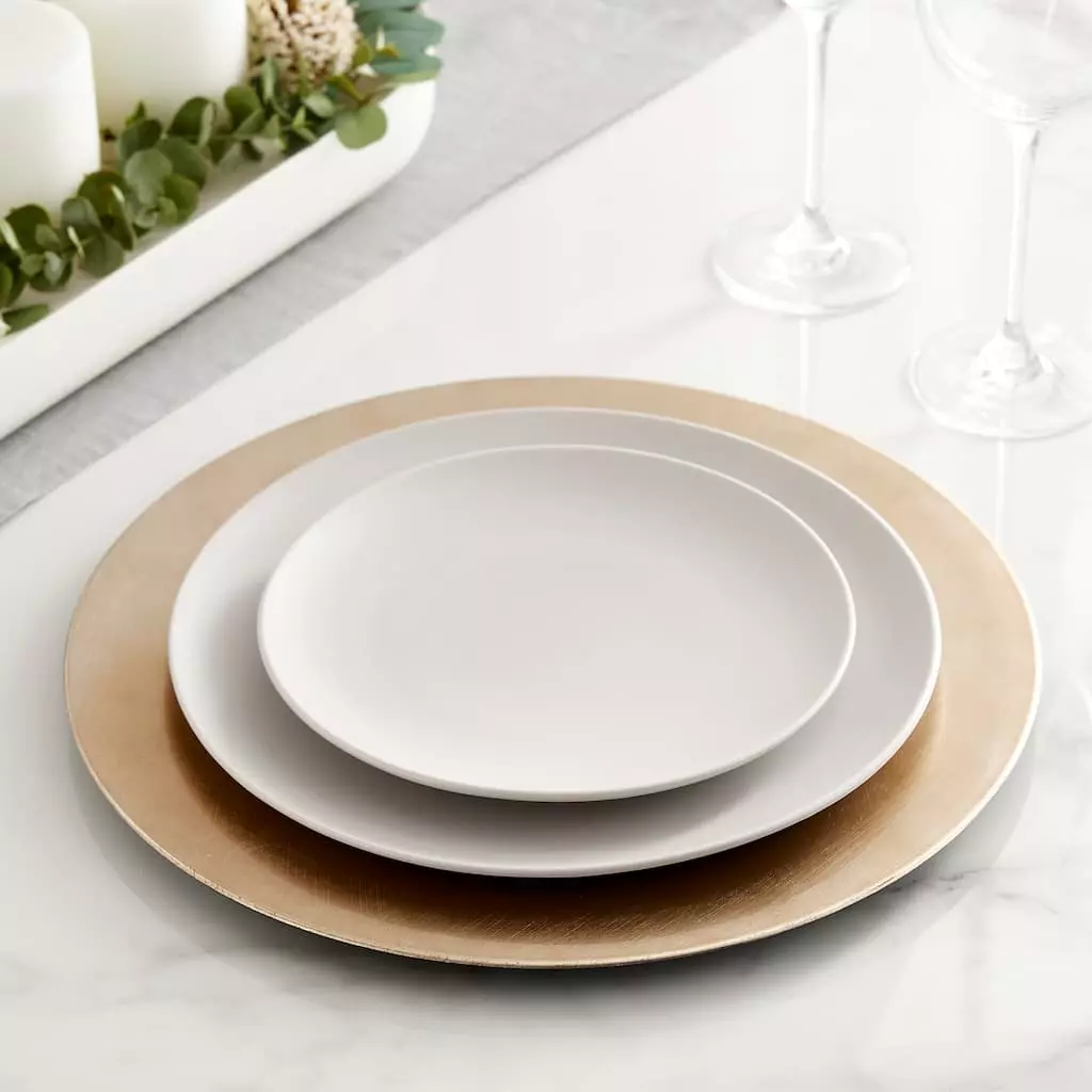 Wholesale ✨ 12 Pack: Champagne Charger Plate by Ashland® 🥰 6 Wholesale ✨ 12 Pack: Champagne Charger Plate by Ashland® 🥰 - Image 4