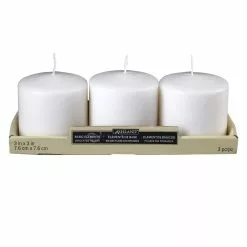 Cheap ⌛ 12 Packs: 3 ct. (36 total) Basic Elements™ White Pillar Candles by Ashland® 👏