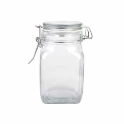 Brand new ⌛ 12 Pack: Square Glass Jar with Latch by Ashland® ⭐