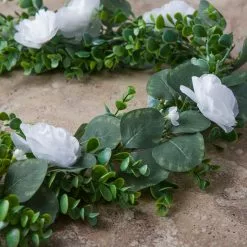 Outlet 💯 12 Pack: 6ft. White Rose Foliage Garland by Ashland® ❤️ -Michaels Store MP627257 22