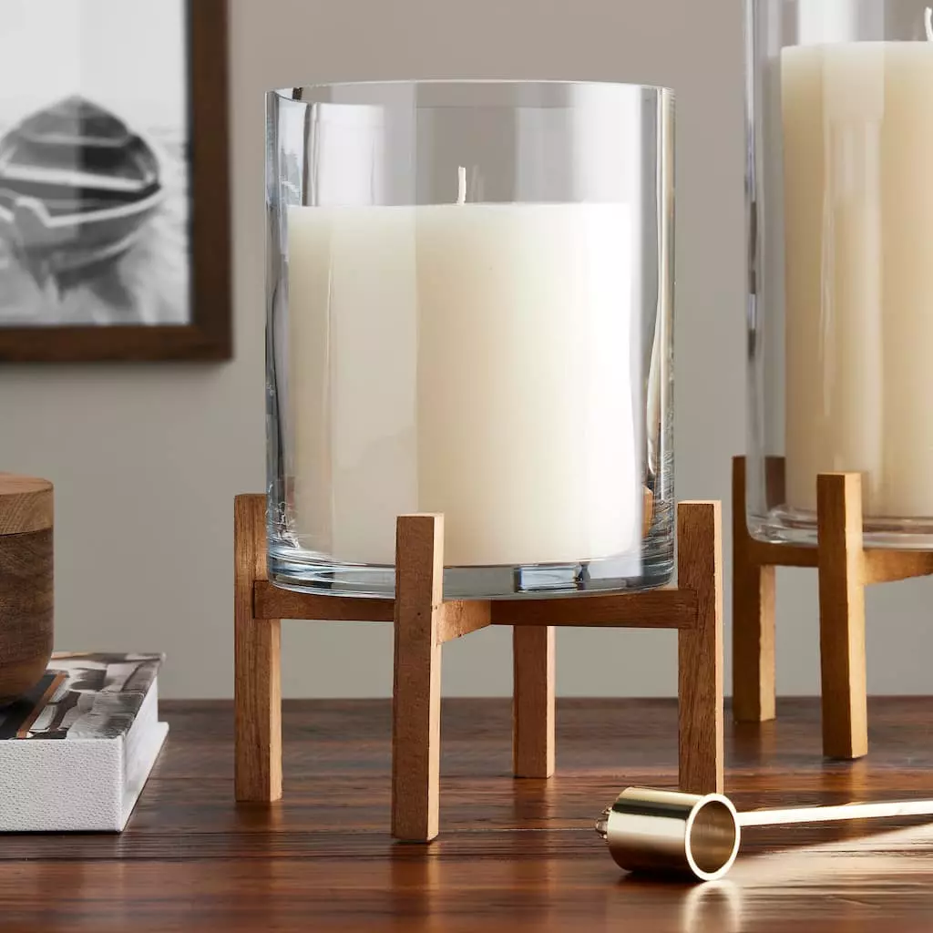 Best Sale ✨ 8 Pack: 6.5" Glass Candle Holder with Wood Base by Ashland® ✨ 4 Best Sale ✨ 8 Pack: 6.5" Glass Candle Holder with Wood Base by Ashland® ✨ - Image 2
